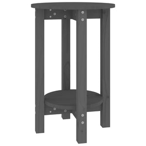 Grauer Couchtisch Kiefer Massivholz Ø 40x60cm