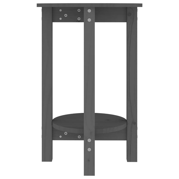 Grauer Couchtisch Kiefer Massivholz Ø 40x60cm