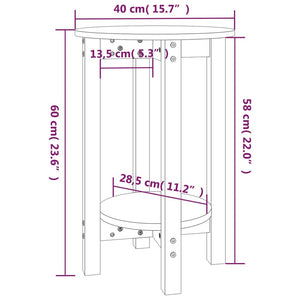 Grauer Couchtisch Kiefer Massivholz Ø 40x60cm