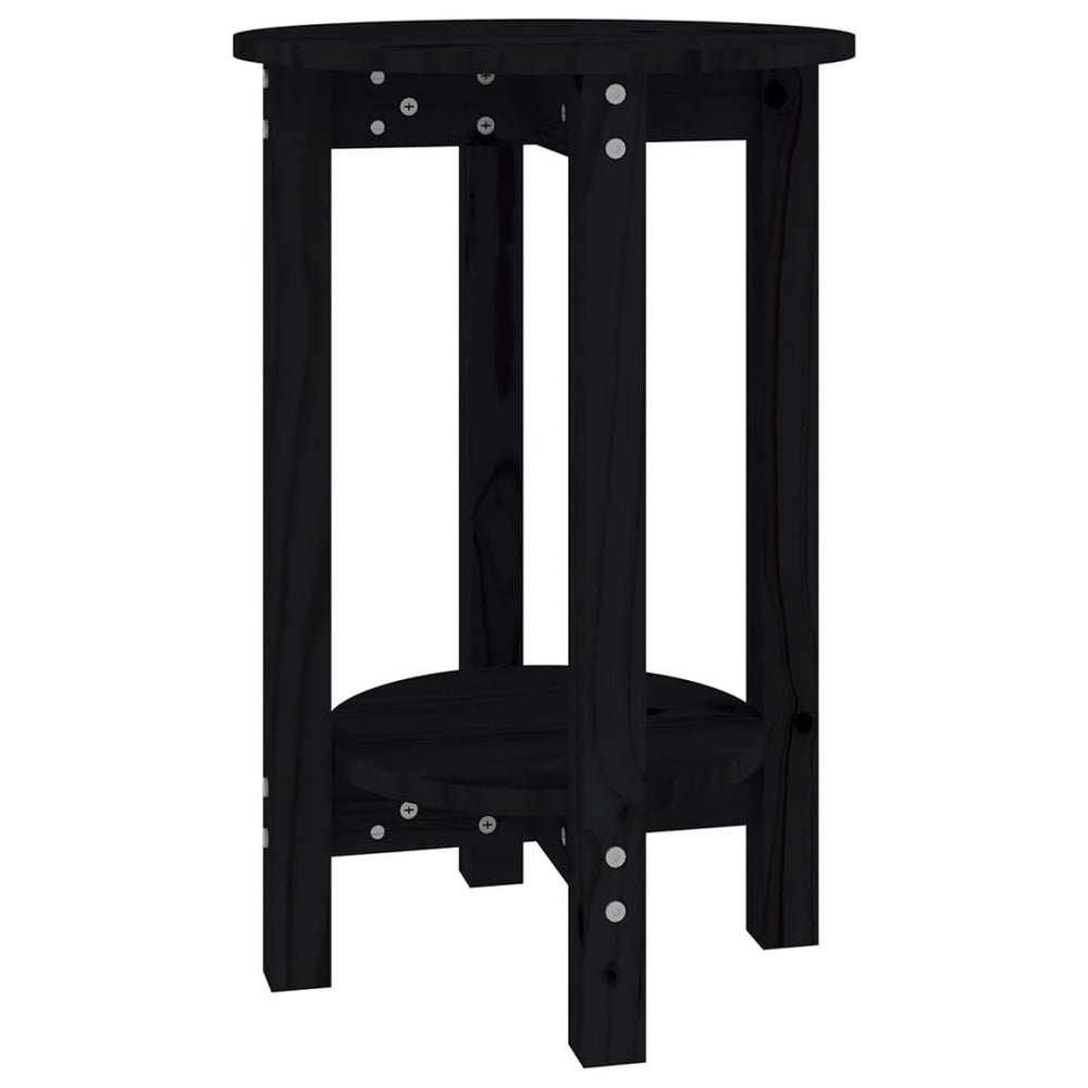 Schwarzer Couchtisch Kiefer Massivholz Ø 40x60 cm