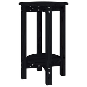 Schwarzer Couchtisch Kiefer Massivholz Ø 40x60 cm