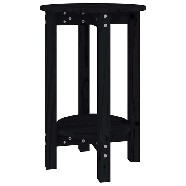 Schwarzer Couchtisch Kiefer Massivholz Ø 40x60 cm
