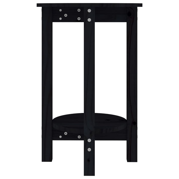 Schwarzer Couchtisch Kiefer Massivholz Ø 40x60 cm