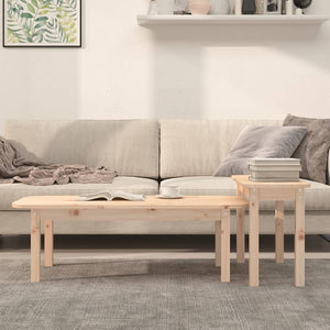 2-teiliges Couchtisch-Set Kiefer Massivholz