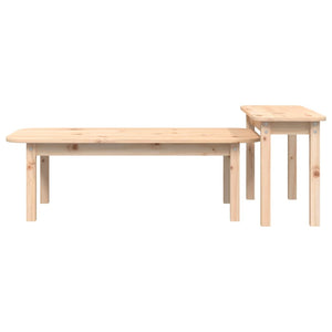 2-teiliges Couchtisch-Set Kiefer Massivholz
