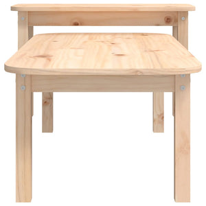 2-teiliges Couchtisch-Set Kiefer Massivholz