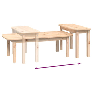 2-teiliges Couchtisch-Set Kiefer Massivholz