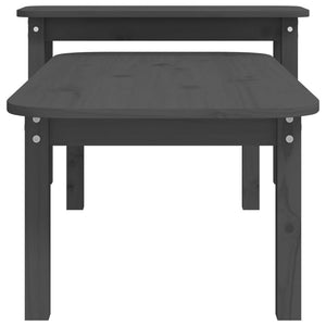 Graues Couchtisch-Set, 2-teilig, Kiefer Massivholz