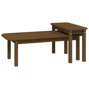 2-teiliges Couchtisch-Set, Honigbraun, Kiefer