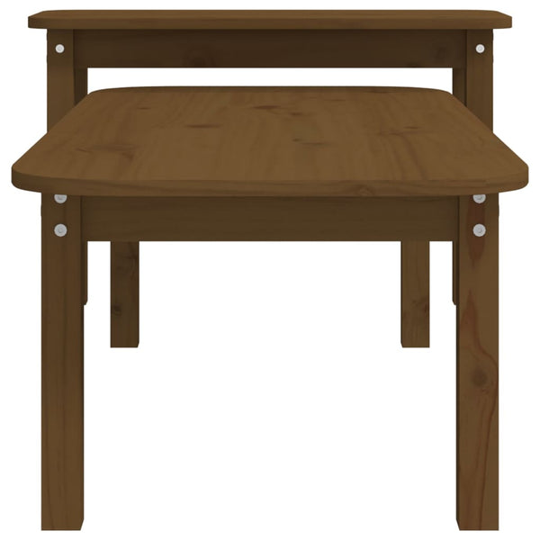 2-teiliges Couchtisch-Set, Honigbraun, Kiefer