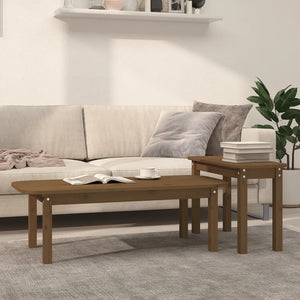 2-teiliges Couchtisch-Set, Honigbraun, Kiefer