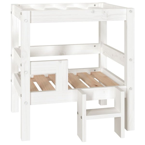 vidaXL Lit pour chien blanc 55,5x53,5x60 cm bois de pin massif