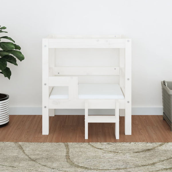 vidaXL Lit pour chien blanc 55,5x53,5x60 cm bois de pin massif
