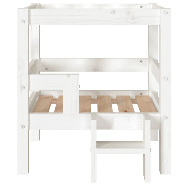 vidaXL Lit pour chien blanc 55,5x53,5x60 cm bois de pin massif