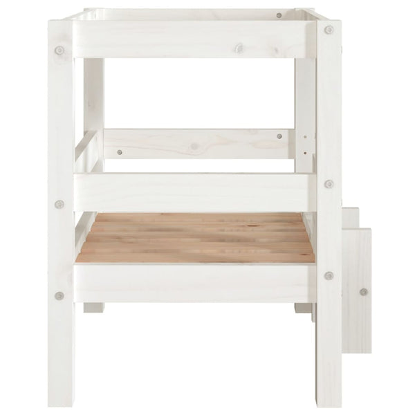 vidaXL Lit pour chien blanc 55,5x53,5x60 cm bois de pin massif