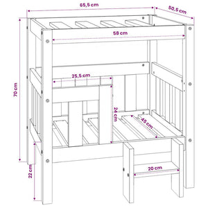 Hundebett Kiefernholz 65,5x50,5x70 cm