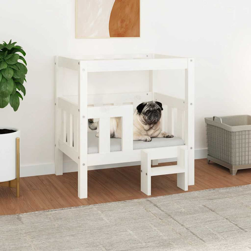 Weißes Hundebett aus Kiefernholz, 65,5 cm