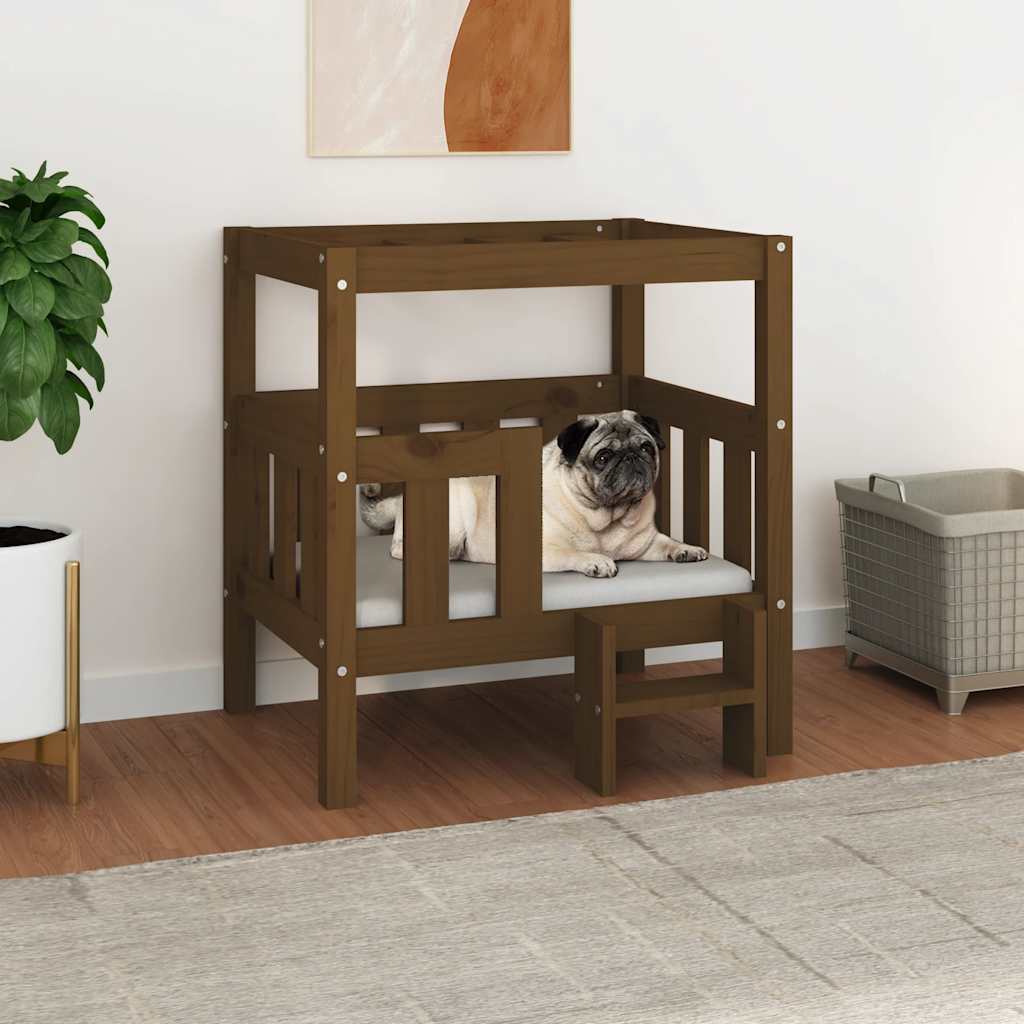 Hundebett Honigbraun Kiefer Massivholz