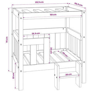 Schwarzes Hundebett aus Kiefernholz