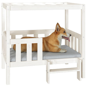 Weißes Hundebett aus Kiefernholz, 95,5 cm
