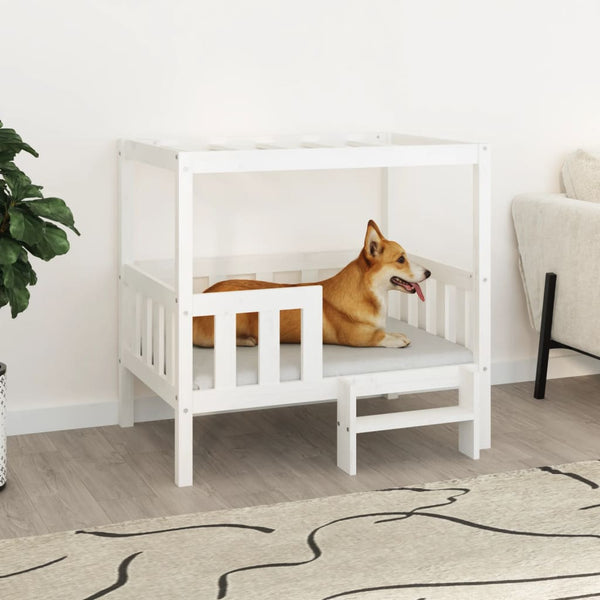 Weißes Hundebett aus Kiefernholz, 95,5 cm
