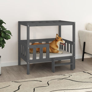 Graues Hundebett aus Kiefernholz, 95,5 cm