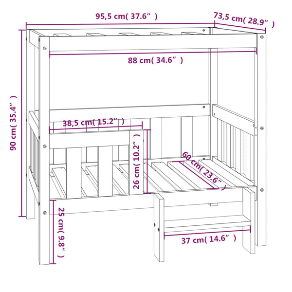 Hundebett Honigbraun Kiefer Massivholz