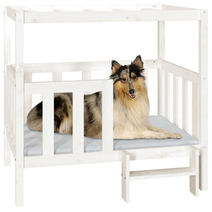 vidaXL Lit pour chien blanc 105,5x83,5x100 cm en pin massif