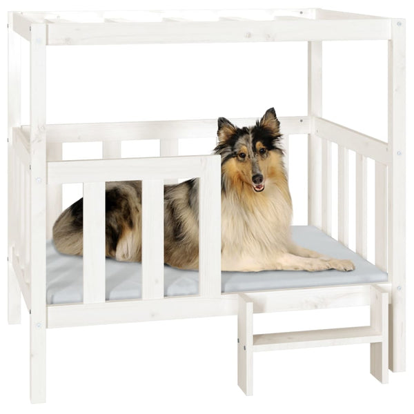 vidaXL Lit pour chien blanc 105,5x83,5x100 cm en pin massif