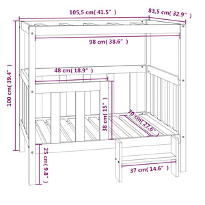 vidaXL Lit pour chien blanc 105,5x83,5x100 cm en pin massif