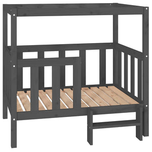 Graues Hundebett aus Kiefernholz 105,5x83,5x100cm