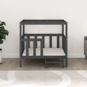 Graues Hundebett aus Kiefernholz 105,5x83,5x100cm