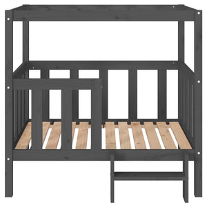 Graues Hundebett aus Kiefernholz 105,5x83,5x100cm