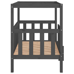 Graues Hundebett aus Kiefernholz 105,5x83,5x100cm