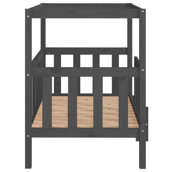 Graues Hundebett aus Kiefernholz 105,5x83,5x100cm