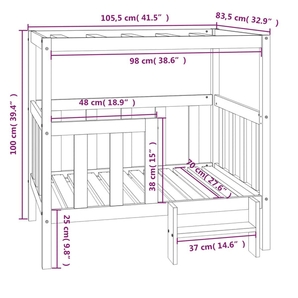 Hundebett Honigbraun Kiefer Massivholz