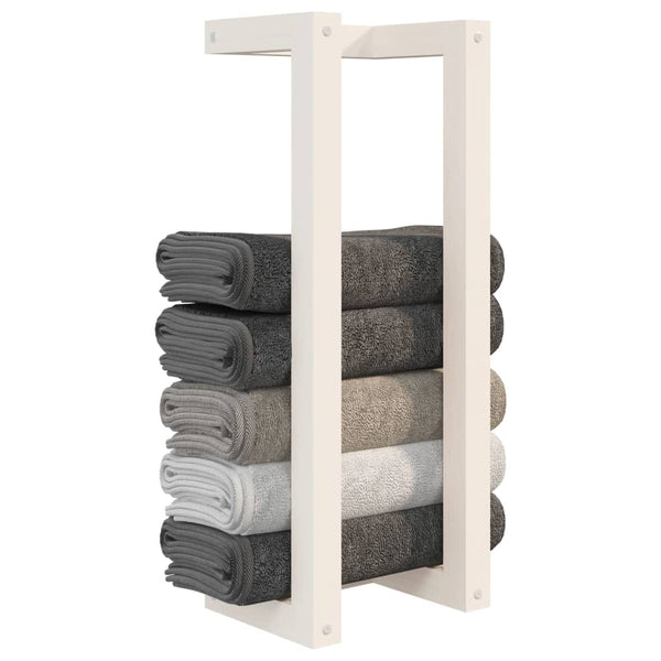 Weißer Handtuchhalter Kiefer Massivholz