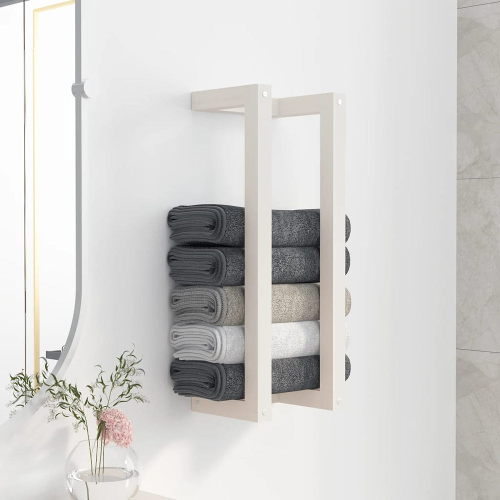 Weißer Handtuchhalter Kiefer Massivholz