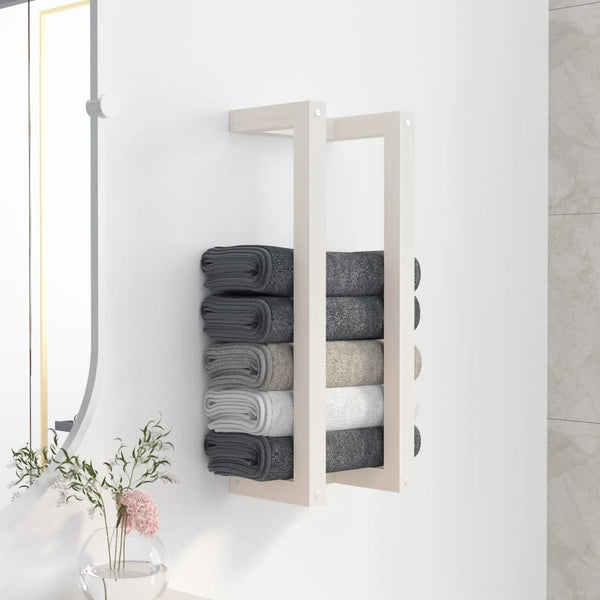 Weißer Handtuchhalter Kiefer Massivholz