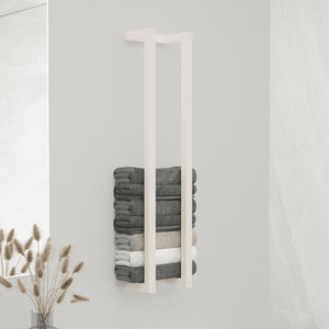 Weißer Handtuchhalter aus Kiefernholz