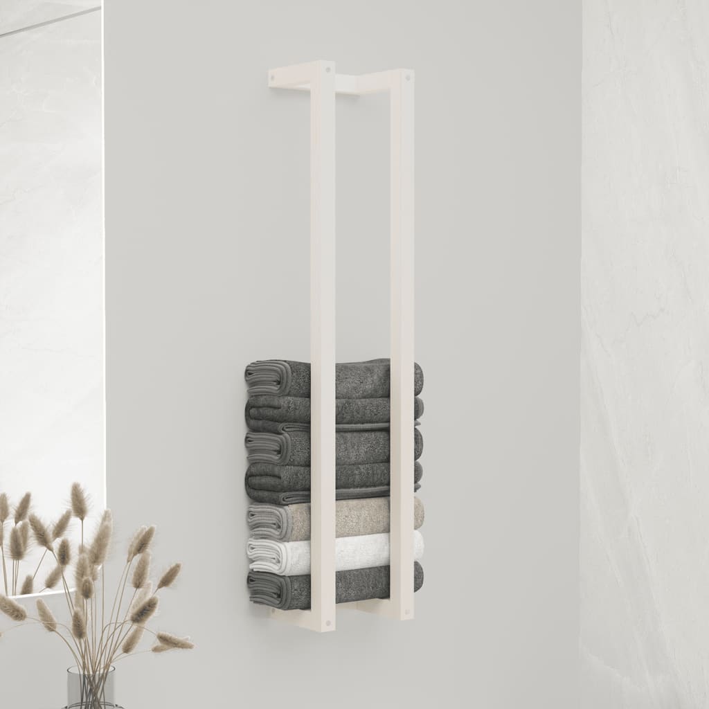 Weißer Handtuchhalter aus Kiefernholz
