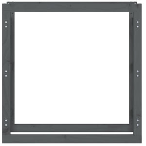 Kaminholzregal Grau 100x100cm Kiefer Massivholz