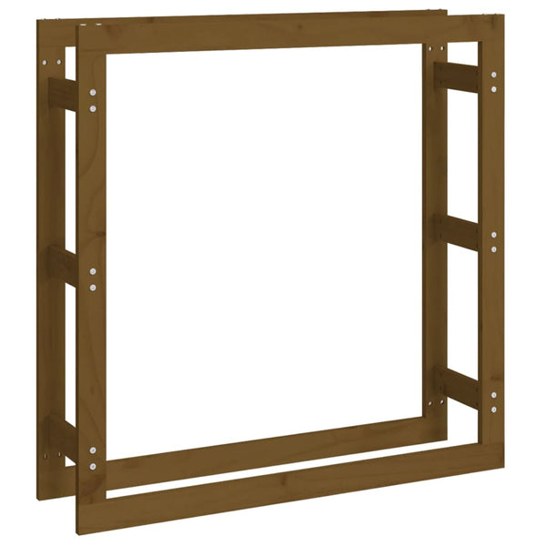 Kaminholzregal Honigbraun Kiefer Massivholz 100x100 cm