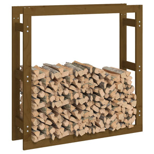 Kaminholzregal Honigbraun Kiefer Massivholz 100x100 cm