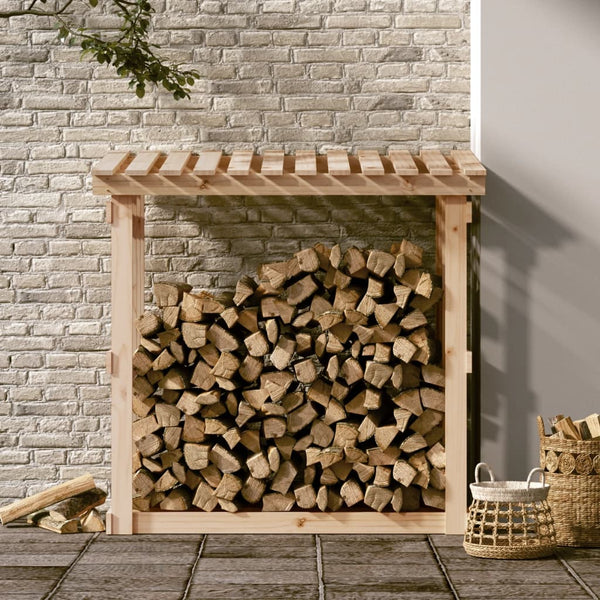 vidaXL Rangement à bûches 108x64,5x109 cm en pin massif