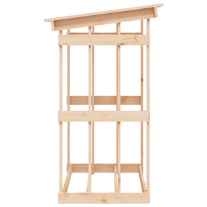 vidaXL Rangement à bûches 108x64,5x109 cm en pin massif
