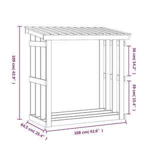 vidaXL Rangement à bûches 108x64,5x109 cm en pin massif
