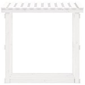 Weißes Kaminholzregal aus Kiefernholz 108x64,5x109 cm