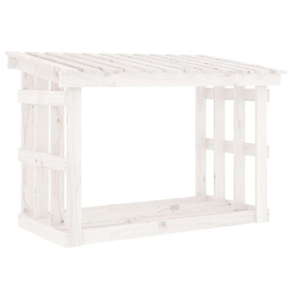 Kaminholzregal Weiß Kiefer Massivholz