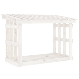 Kaminholzregal Weiß Kiefer Massivholz